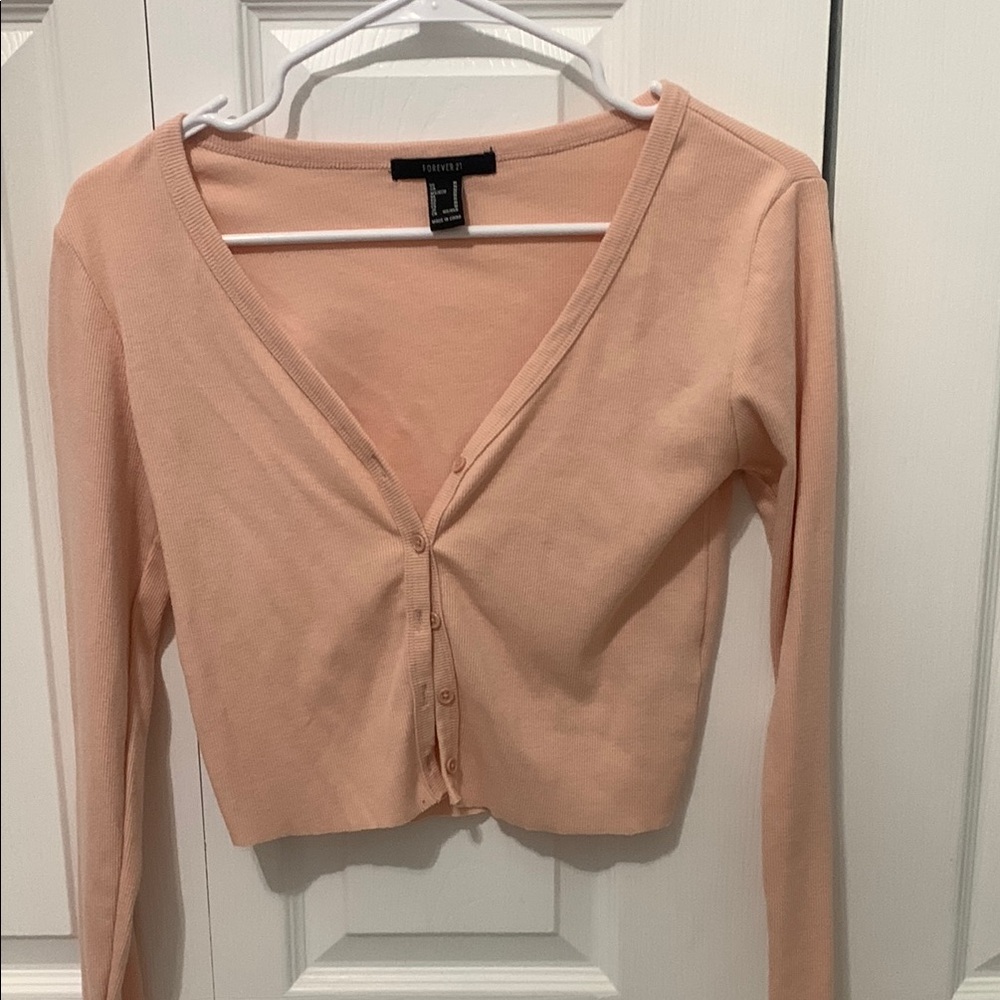Forever 21 Pink Fitted Crop Blouse